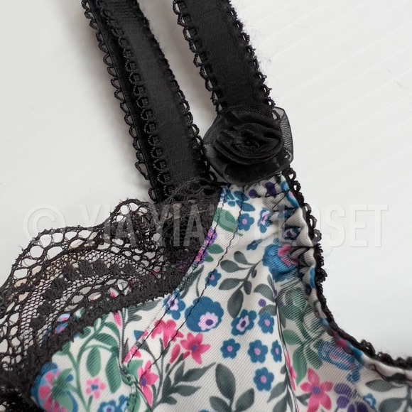 Freya 32D Sapphire Nieve 4061 Non-Padded Floral & Lace Underwire Balcony Bra - Picture 10 of 16